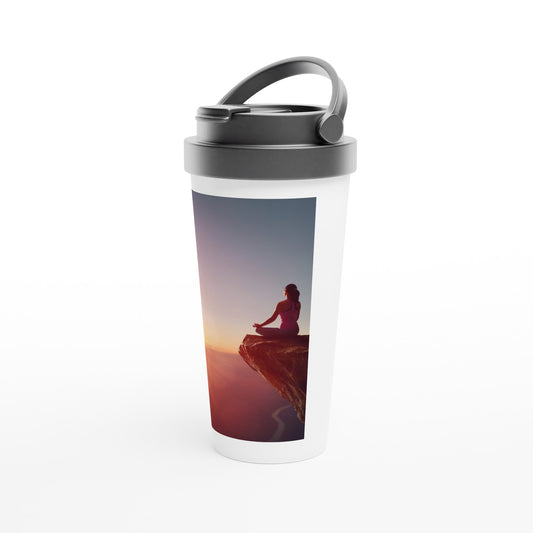 White 15oz Stainless Steel Travel Mug