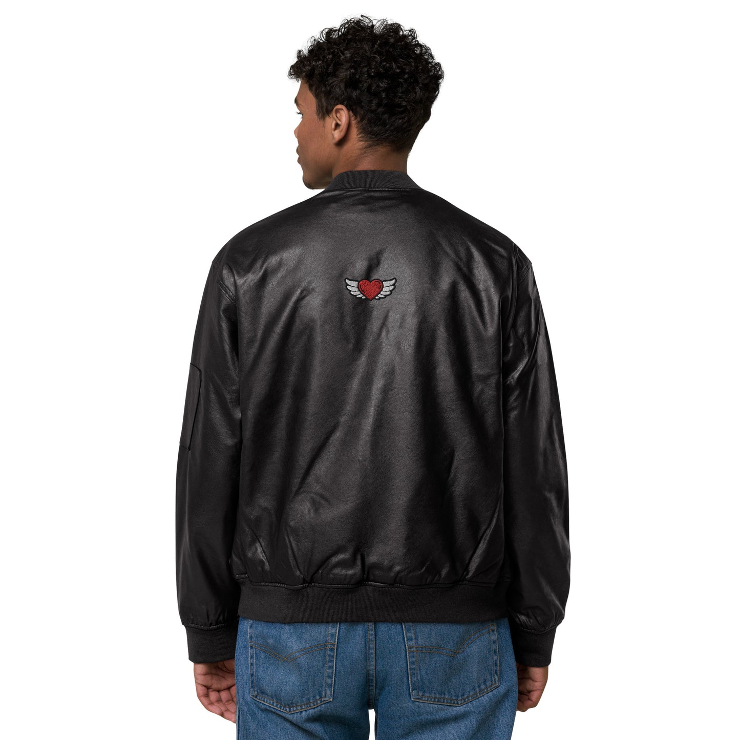 Leather Bomber Jacket Embroidery