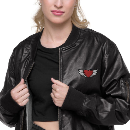 Leather Bomber Jacket Embroidery