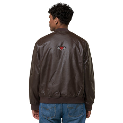 Leather Bomber Jacket Embroidery