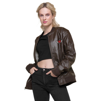 Leather Bomber Jacket Embroidery