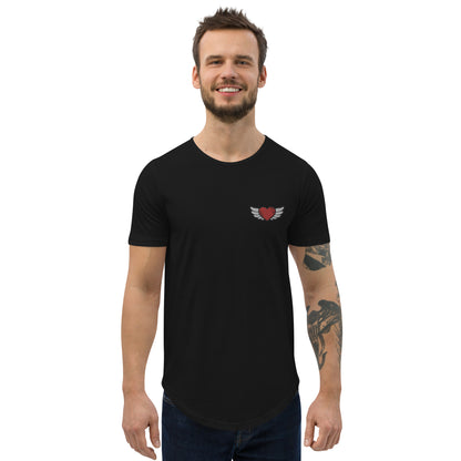 Men's Curved Hem T-Shirt Embroidery