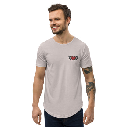 Men's Curved Hem T-Shirt Embroidery