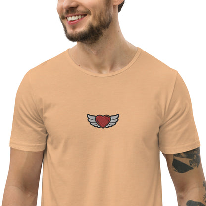 Men's Curved Hem T-Shirt Embroidery