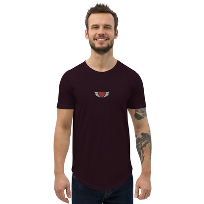 Men's Curved Hem T-Shirt Embroidery