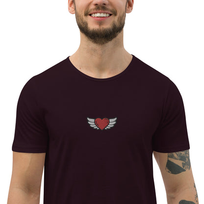 Men's Curved Hem T-Shirt Embroidery