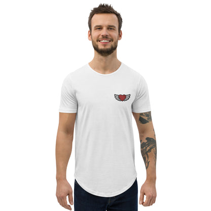 Men's Curved Hem T-Shirt Embroidery