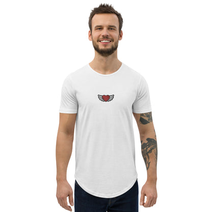 Men's Curved Hem T-Shirt Embroidery