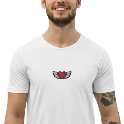 Men's Curved Hem T-Shirt Embroidery