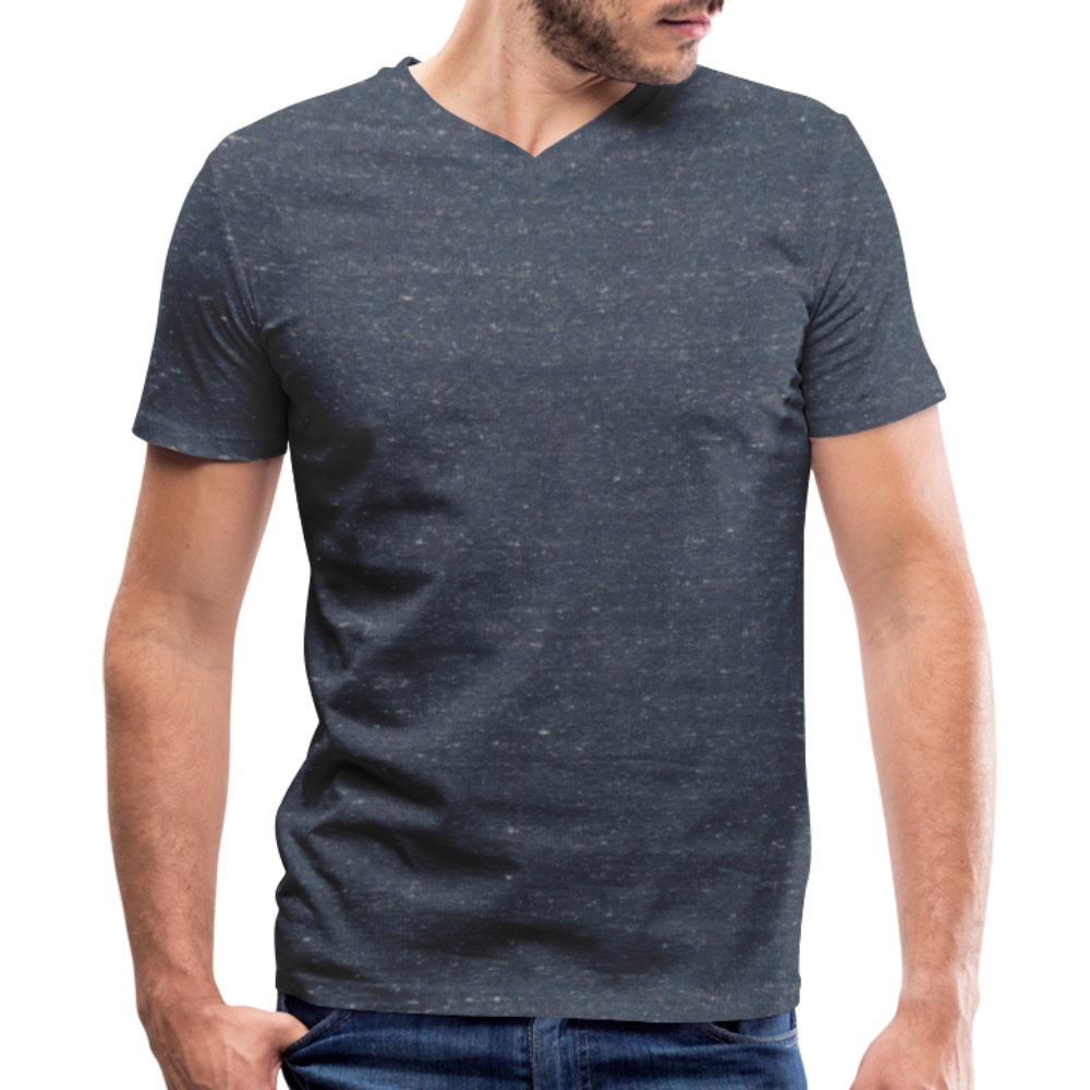 Men's V-Neck T-Shirt - heather navy