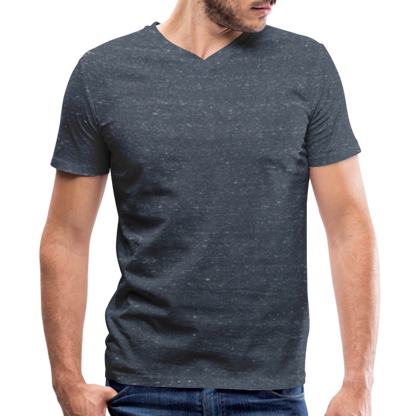 Men's V-Neck T-Shirt - heather navy