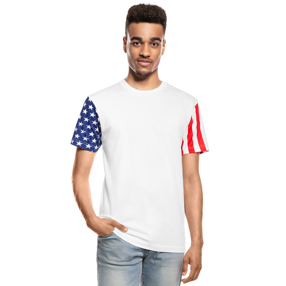 Adult Stars & Stripes T-Shirt | LAT Code Five™ 3976 - white