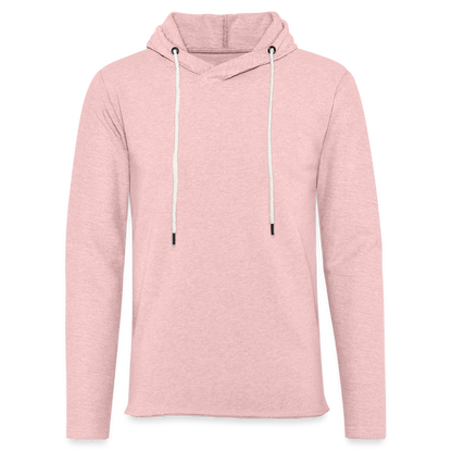 Unisex Lightweight Terry Hoodie - cream heather pink