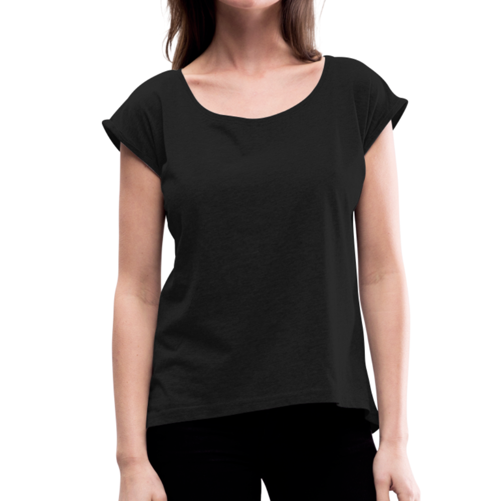 Women's Roll Cuff T-Shirt - black