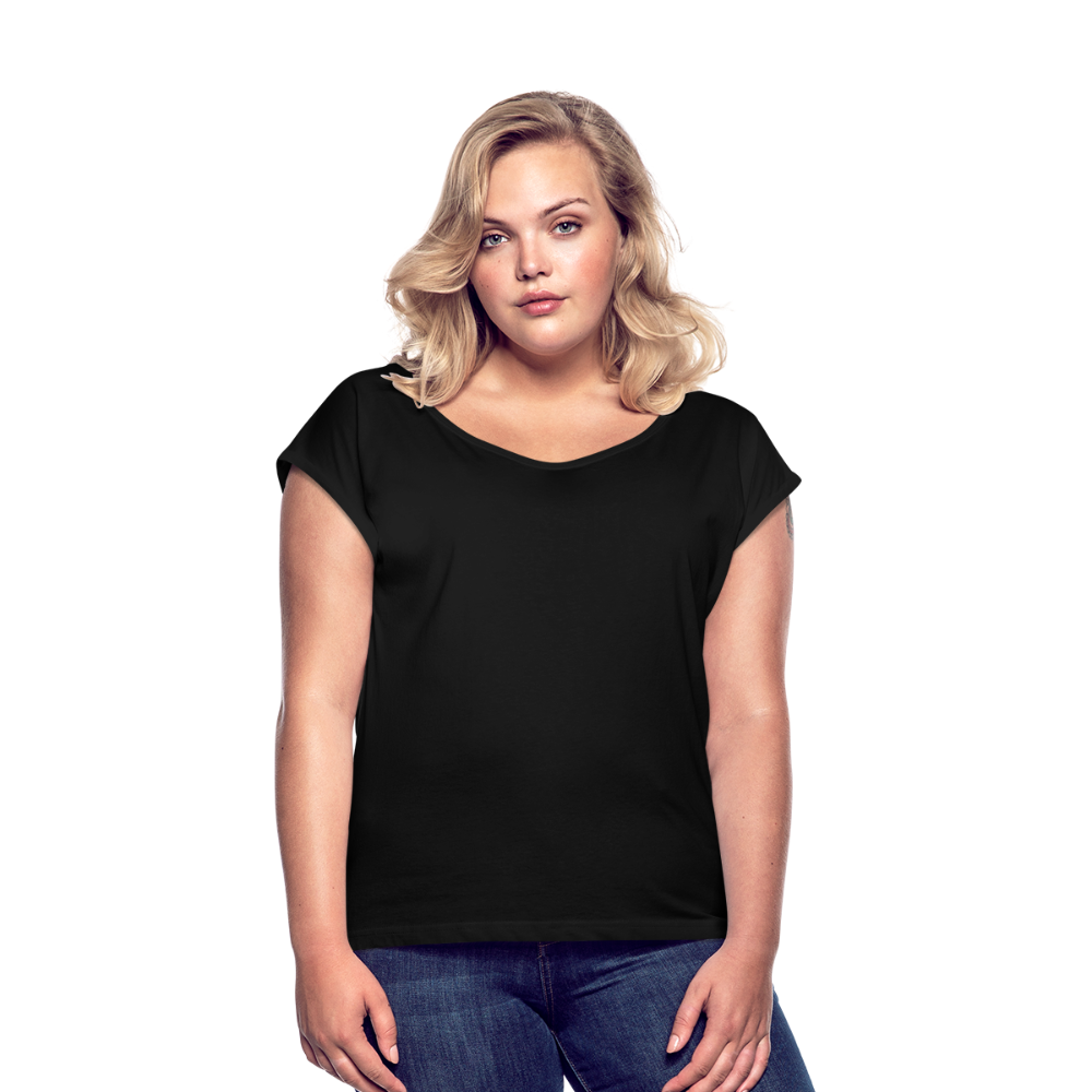 Women's Roll Cuff T-Shirt - black