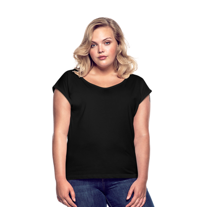 Women's Roll Cuff T-Shirt - black