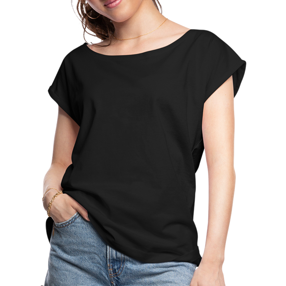 Women's Roll Cuff T-Shirt - black