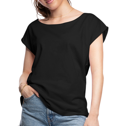 Women's Roll Cuff T-Shirt - black