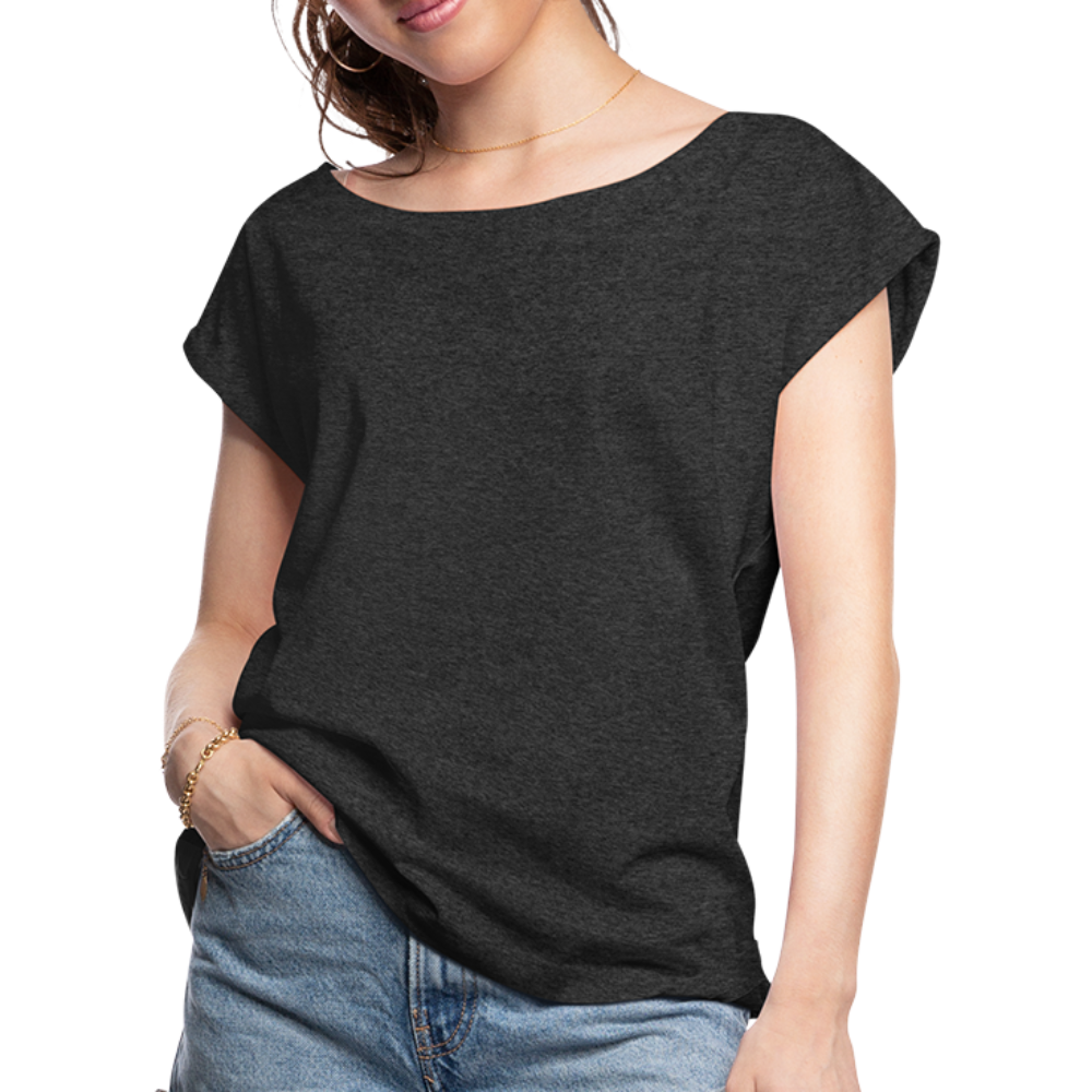 Women's Roll Cuff T-Shirt - heather black