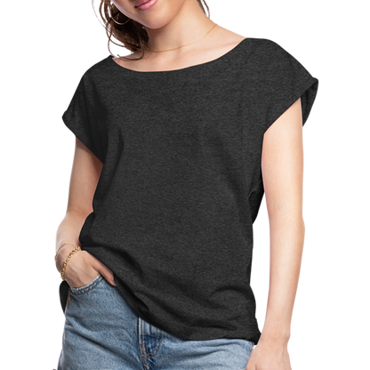 Women's Roll Cuff T-Shirt - heather black