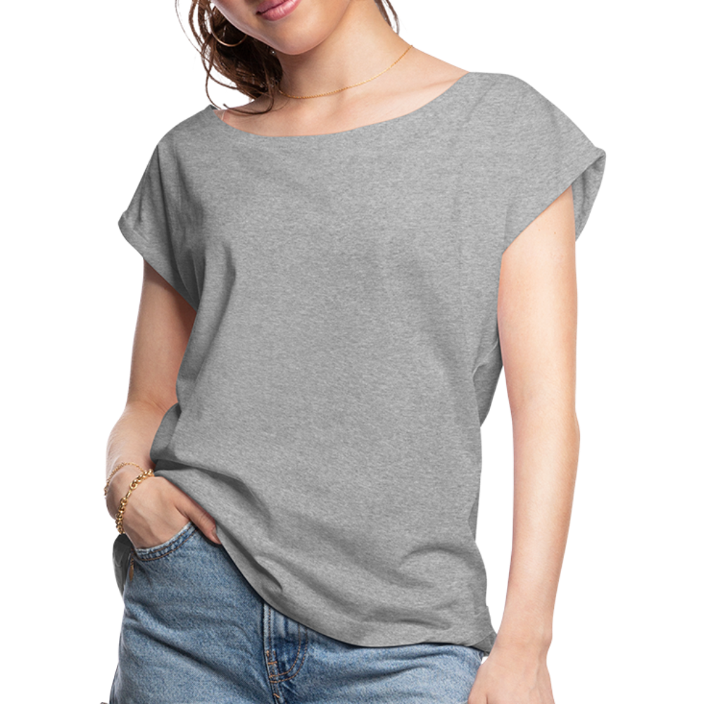 Women's Roll Cuff T-Shirt - heather gray