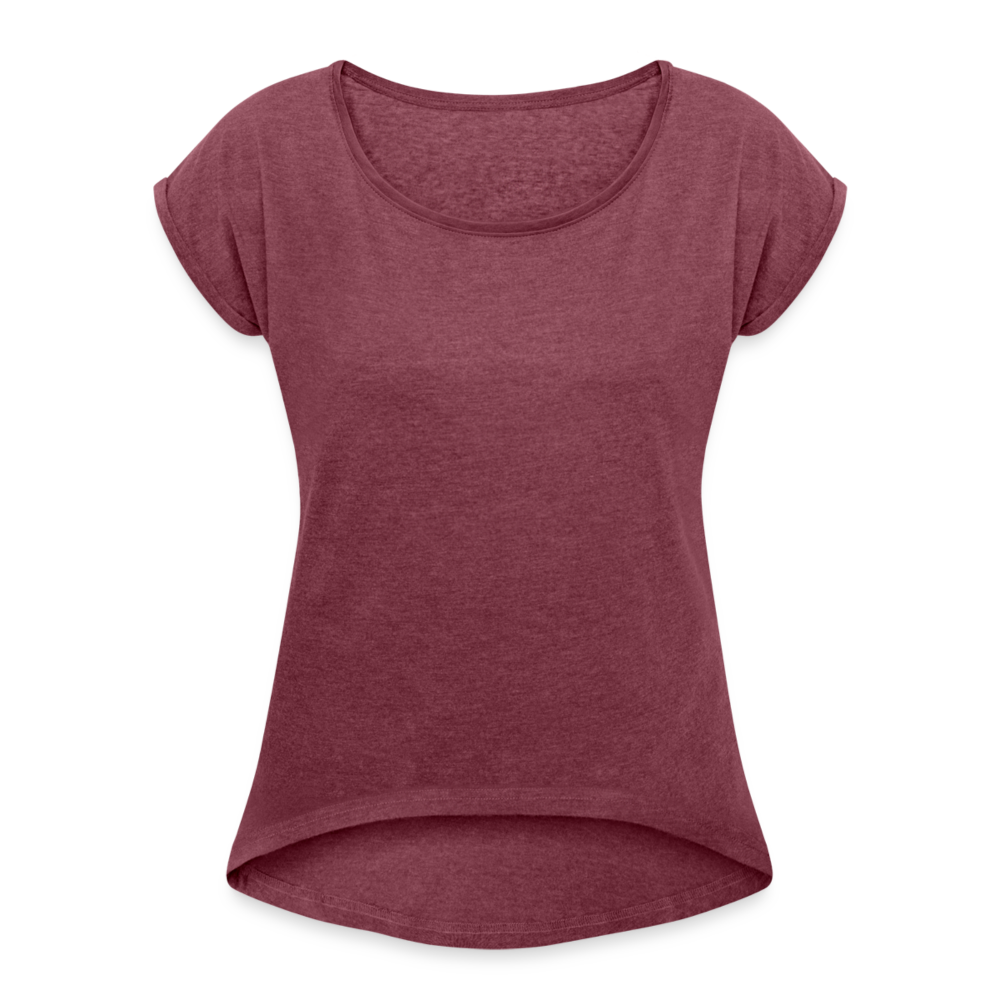 Women's Roll Cuff T-Shirt - heather burgundy