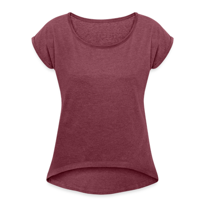 Women's Roll Cuff T-Shirt - heather burgundy