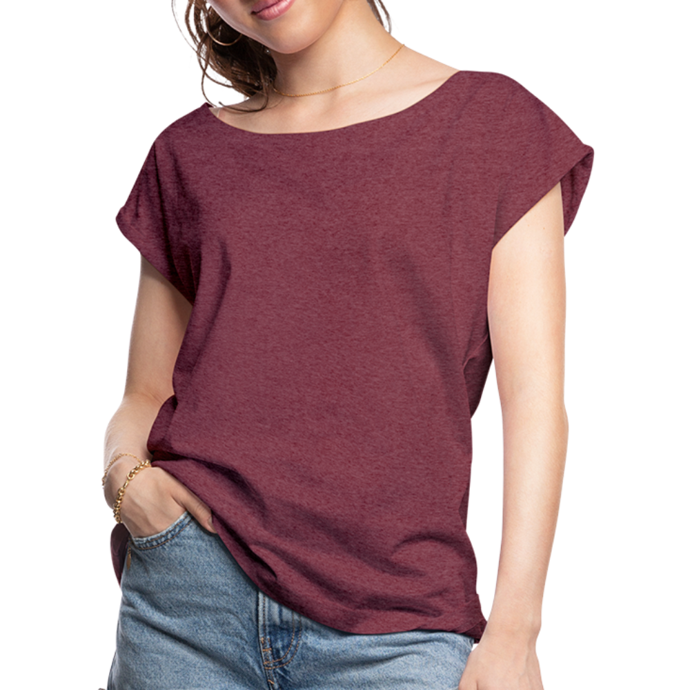 Women's Roll Cuff T-Shirt - heather burgundy