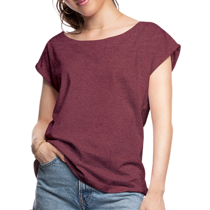 Women's Roll Cuff T-Shirt - heather burgundy