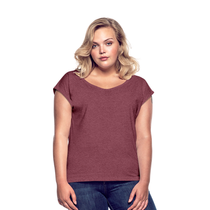 Women's Roll Cuff T-Shirt - heather burgundy