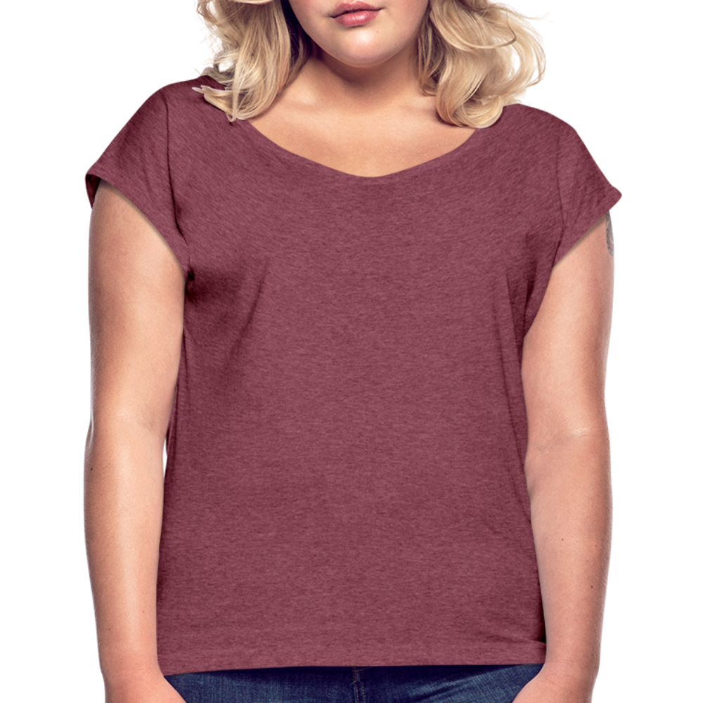 Women's Roll Cuff T-Shirt - heather burgundy