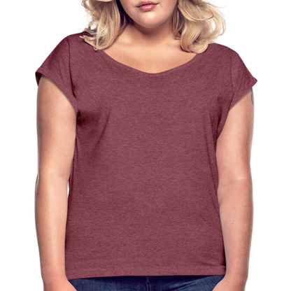 Women's Roll Cuff T-Shirt - heather burgundy