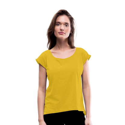 Women's Roll Cuff T-Shirt - mustard yellow