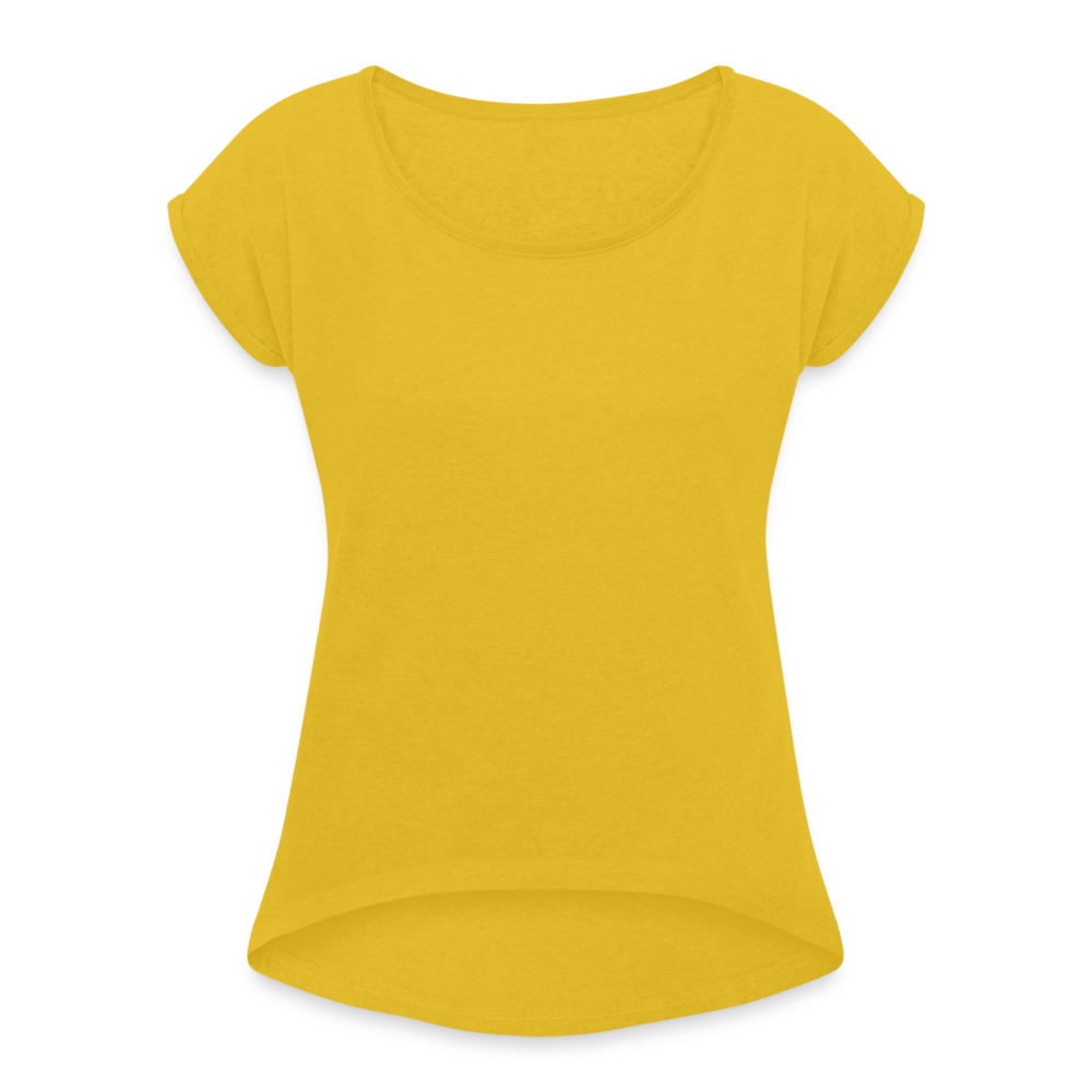 Women's Roll Cuff T-Shirt - mustard yellow