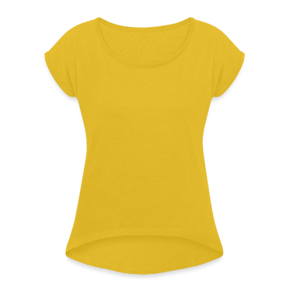 Women's Roll Cuff T-Shirt - mustard yellow