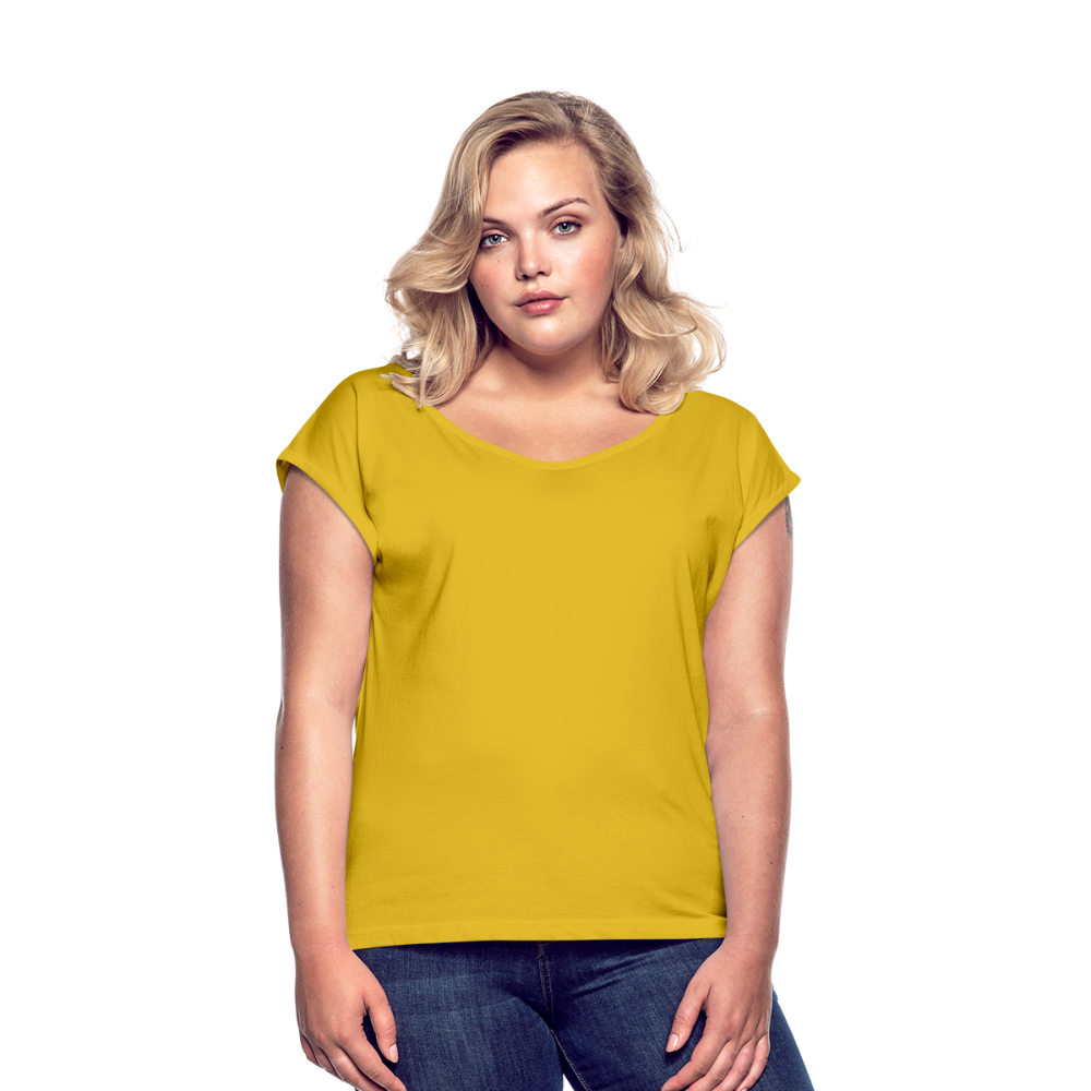 Women's Roll Cuff T-Shirt - mustard yellow