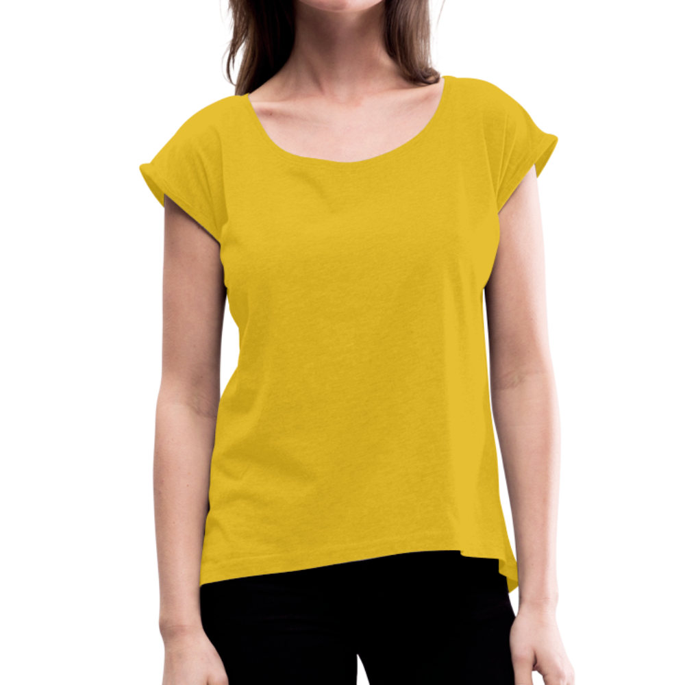 Women's Roll Cuff T-Shirt - mustard yellow