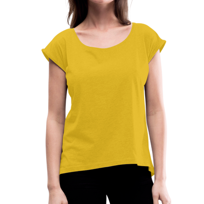 Women's Roll Cuff T-Shirt - mustard yellow