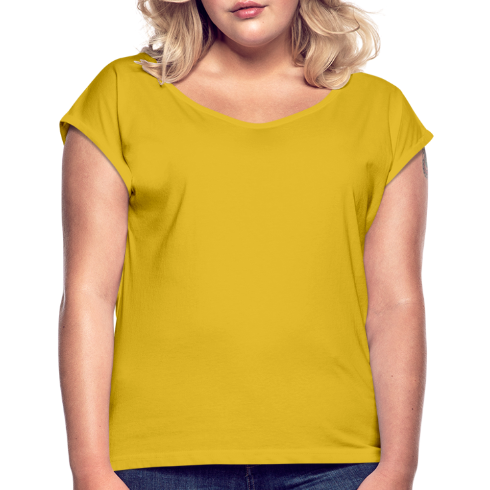 Women's Roll Cuff T-Shirt - mustard yellow