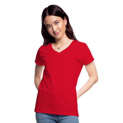 Women's V-Neck T-Shirt - red