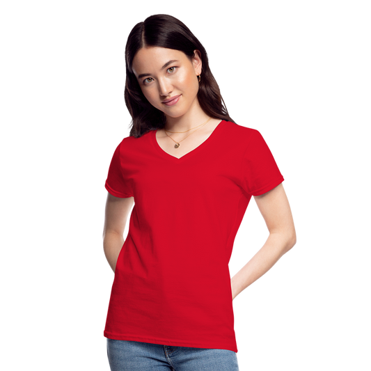 Women's V-Neck T-Shirt - red