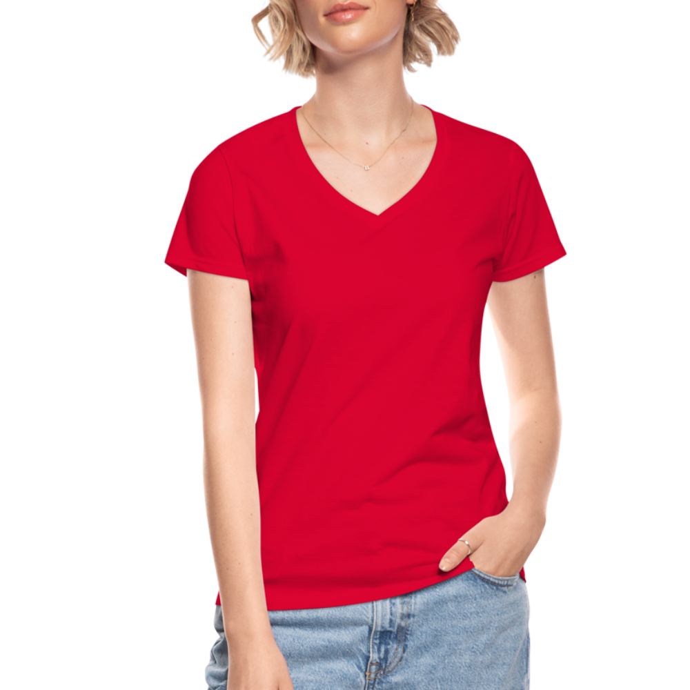 Women's V-Neck T-Shirt - red