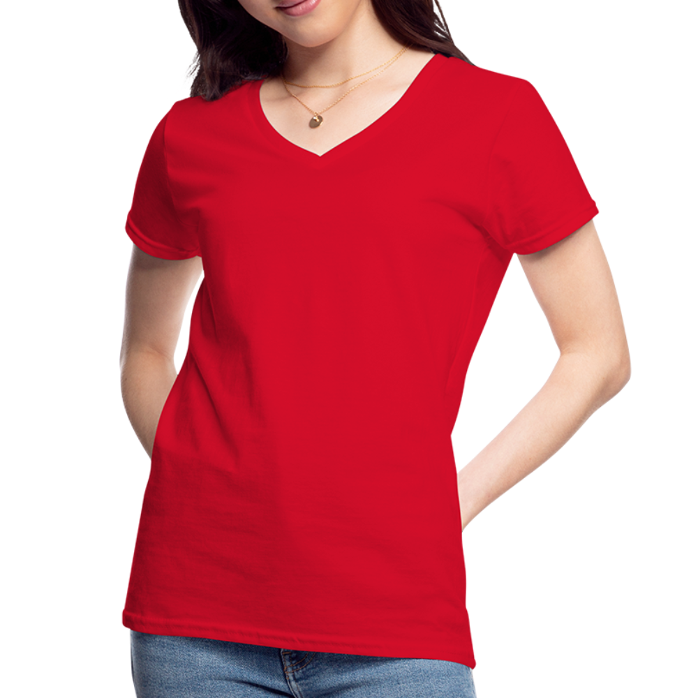 Women's V-Neck T-Shirt - red