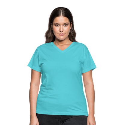 Women's V-Neck T-Shirt - aqua