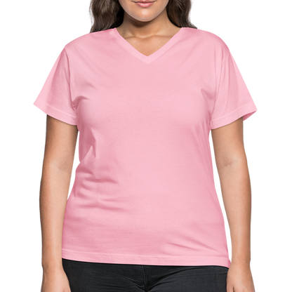 Women's V-Neck T-Shirt - pink