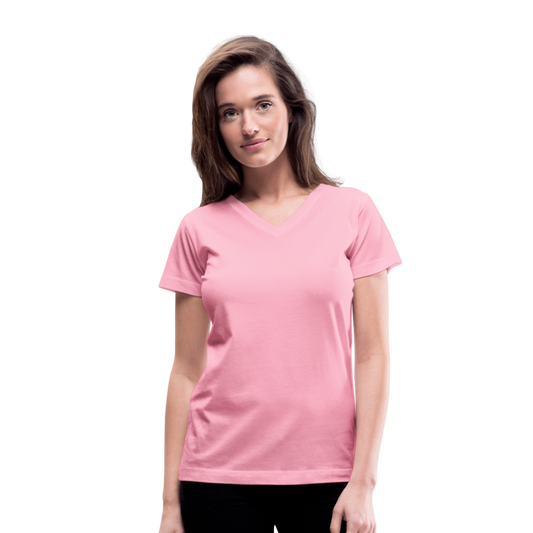 Women's V-Neck T-Shirt - pink