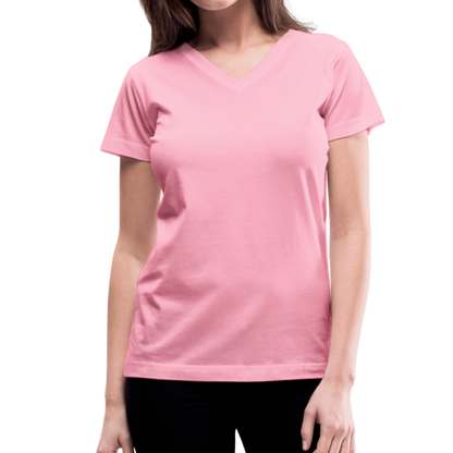 Women's V-Neck T-Shirt - pink