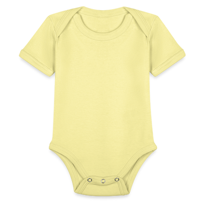 Organic Short Sleeve Baby Bodysuit - washed yellow