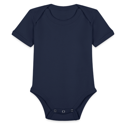 Organic Short Sleeve Baby Bodysuit - dark navy