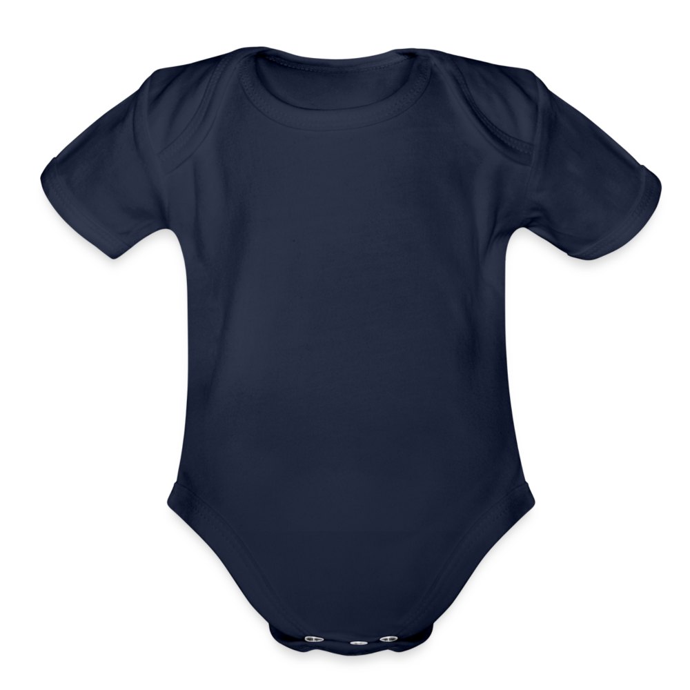 Organic Short Sleeve Baby Bodysuit - dark navy